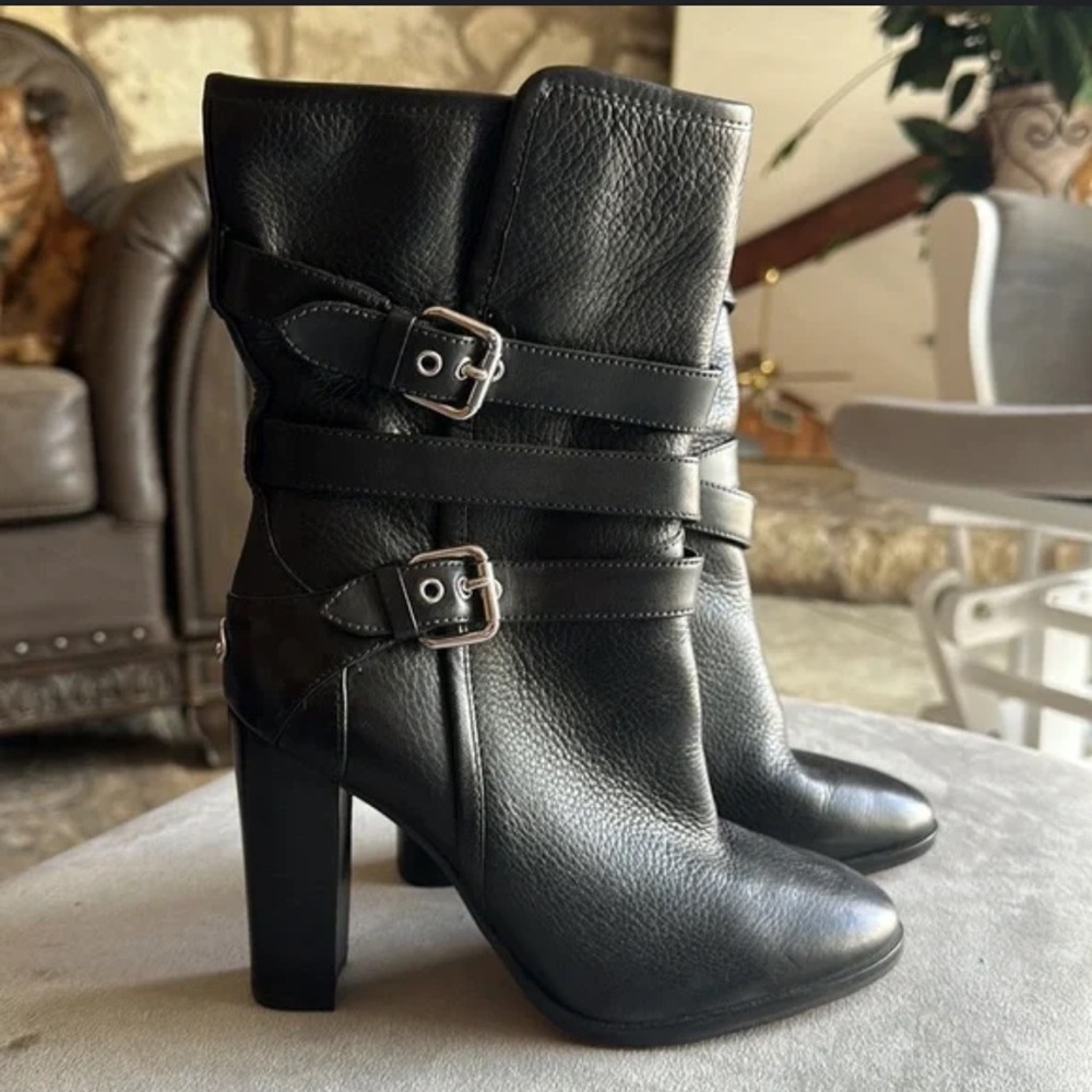 Coach Alexandra black leather mid-calf boots. 
Black Leather Ankle Boots